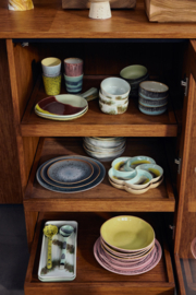 HKliving® - Ceramic 70's Dessert Plates - Mineral - Set of 2 (KST0215)