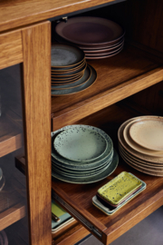 HKliving® - Ceramic 70's Dinner Plates - Fleck - Set of 2 (KST0207)