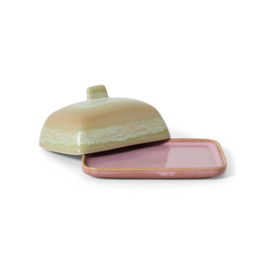 HKliving® - Ceramic 70's Butter Dish - Skyline (KST0187)