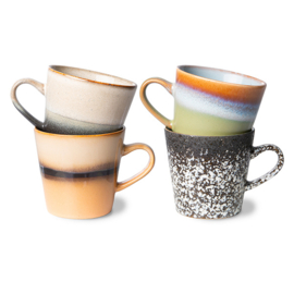 HKliving - Ceramic 70's Americano Mugs - Set of 4 (ACE7041)