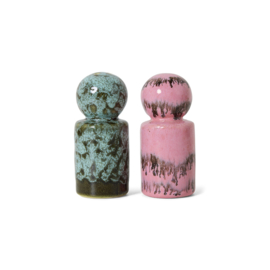 HKliving® - Ceramic 70's Pepper & Salt Jar - Baroque (KST0197)