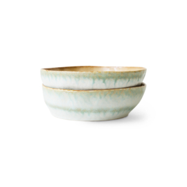HKliving® - Ceramic 70's Pasta Bowls - Petal - Set of 2 (KST0178)