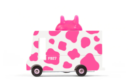 Candylab Toys Houten Auto - Strawberry Moo Milk Van
