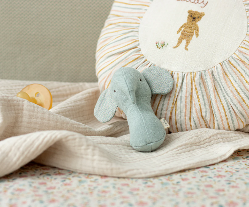 Maileg - Lullaby Friends - Elephant Rattle - Light Dusty Blue