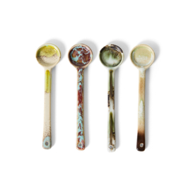 HKliving® - Ceramic 70's Spoons M - Blend - Set of 4 (KST0203)