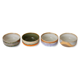 HKliving® - Ceramic 70's Dessert Bowls - Reef - Set of 4 (ACE7259)