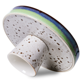 HKliving® - Ceramic 70's Bowl on Base - Comet (ACE7131)