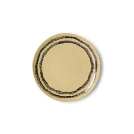 HKliving® - Ceramic 70's Dessert Plates - Vanilla - Set of 2 (KST0217)