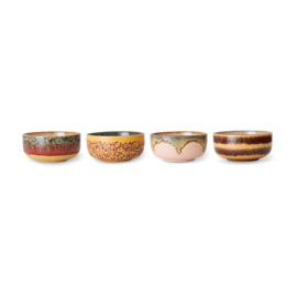 HKliving® - Ceramic 70's Dessert Bowls - Harbour - Set of 4 (KST0036)