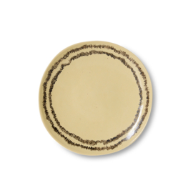 HKliving® - Ceramic 70's Side Plates - Vanilla - Set of 2 (KST0212)