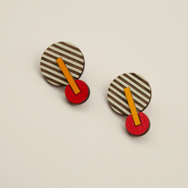 Materia Rica - Two Circles and a Bar Earrings