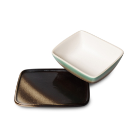 HKliving® - Ceramic 70's Butter Dish - Mercury (ACE7132)