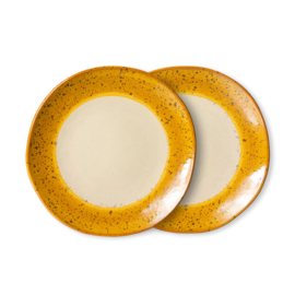 HKliving® - Ceramic 70's Side Plates - Autumn - Set of 2 (ACE7074)
