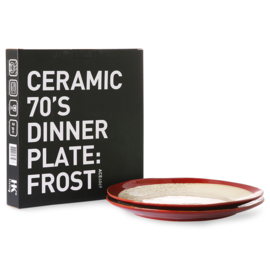 HKliving® - Ceramic 70's Dinner Plates - Frost (2019) - Set of 2 (ACE6869)