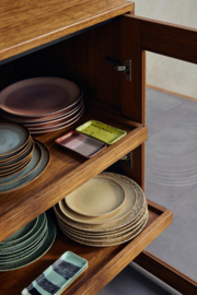 HKliving® - Ceramic 70's Dessert Plates - Grit - Set of 2 (KST0218)