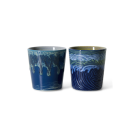 HKliving® - Ceramic 70's Van Gogh Coffee Mugs - Starry Night - Set of 2 (KST2003)