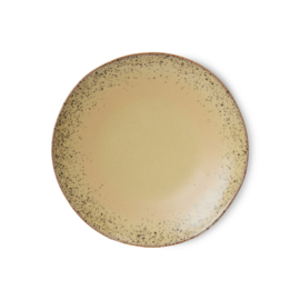 HKliving® - Ceramic 70's Dinner Plates - Grit - Set of 2 (KST0179)