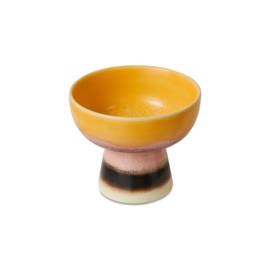 HKliving® - Ceramic 70's Tapas Bowl on Base - Sunshade - S (KST0055)