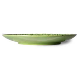 HKliving® - Ceramic 70's Dinner Plates - Kiwi - Set of 2 (ACE7078)