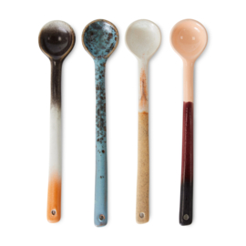 HKliving® - Ceramic 70's Spoons L - Breeze - Set of 4 (ACE7264)