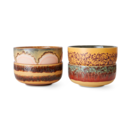 HKliving® - Ceramic 70's Dessert Bowls - Harbour - Set of 4 (KST0036)