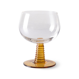 HKliving® - Swirl Wine Glass Low - Ochre (AGL4481)