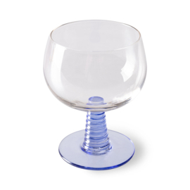 HKliving® - Swirl Wine Glass Low - Blue (AGL4480)