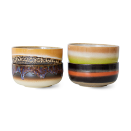 HKliving® - Ceramic 70's Dessert Bowls - Humus - Set of 4 (ACE7260)