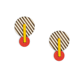 Materia Rica - Two Circles and a Bar Earrings