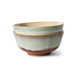 HKliving® - Ceramic 70's Ramen Bowls - Verge - Set of 2 (KST0076)