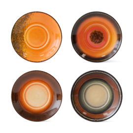 HKliving® - Ceramic 70's Saucers - Set of 4 - Roasts (ACE7302)