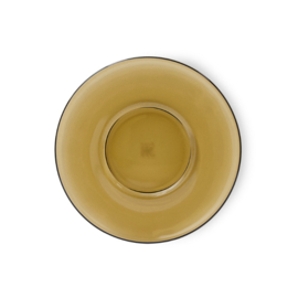 HKliving® - 70s Glassware Saucers - Mud Brown - Set of 4 (AGL4504)