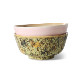 HKliving® - Ceramic 70's Ramen Bowls - Ascend - Set of 2 (KST0075)