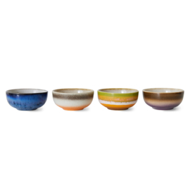 HKliving® - Ceramic 70's XS Bowls - Sierra - Set of 4 (ACE7262)