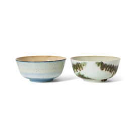 HKliving® - Ceramic 70's Ramen Bowls - Minimalist - Set of 2 (KST0175)