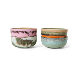 HKliving® - Ceramic 70's Tapas Bowls - Renaissance - Set of 4 (KST0169)