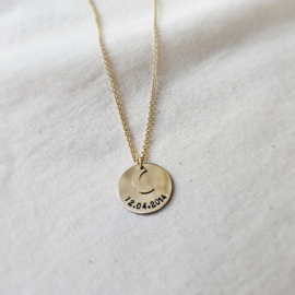 Moederdag cadeau | Ketting datum  & maan | GOUD - GOLD FILLED