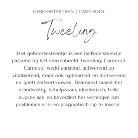 Geboortesteen Tweeling 4 mm facet | 21-05 / 20-06 | Carneool