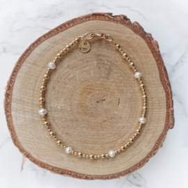 Armband dames goud | Zoetwaterparel | Bibi