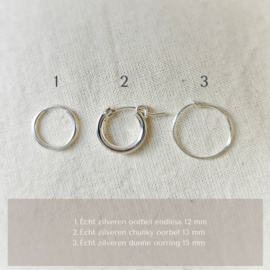 Oorbel 12 mm  | Echt zilver