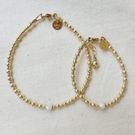 Moederdag cadeau | Moeder dochter armband | Geboortesteen | GOUD - GOLD FILLED