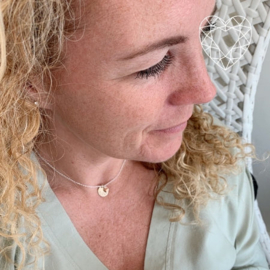 Geboorte ketting | Zilver | LOVY Naamketting rond met hartje