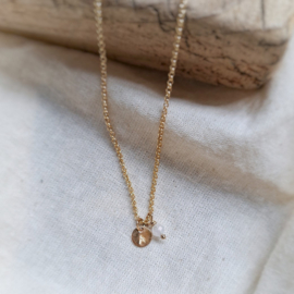 Geboorte ketting | Goud | Geboortesteen & letterbedel