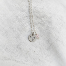 Moederdag cadeau | Ketting naam & geboortesteen |  .925 ZILVER