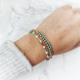 Armband dames goud & Amazoniet | Lou