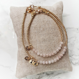 Gouden armband | Dames  | Rozenkwarts | Celine