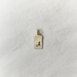 Letterbedel | Rechthoek 12 mm | GOUD - GOLD FILLED