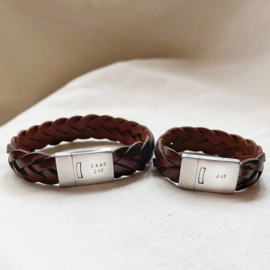 Vader zoon armband |  Ollie |  Mat | RVS