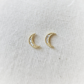 Oorbel sparkling maan 10 mm |  Paar | Gold filled