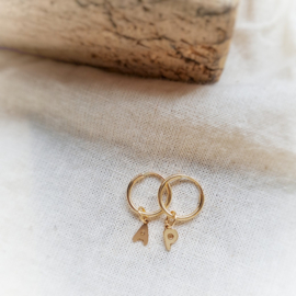 Bruidssieraden | Bruidsoorbellen | Met letter | Gold filled